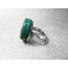 Anillo Artesano Ecológico con papel reciclado. 2 cm. Tonos verdes. Base adaptable. Pieza única.