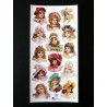 Lámina de cromos adhesivos troquelados · Niñas Victorianas ·