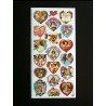 Lámina de cromos adhesivos troquelados · Corazones, Amor ·