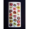 Lámina de cromos adhesivos troquelados · Caras Flor ·