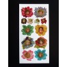 Lámina de cromos adhesivos troquelados · Caras Flor ·