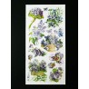 Lámina de cromos adhesivos troquelados · Decoración floral ·