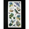 Lámina de cromos adhesivos troquelados · Flores, aves y mariposas ·