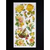 Lámina de cromos adhesivos troquelados · Flores tonos amarillos ·