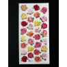 Lámina de cromos adhesivos troquelados · Rosas ·