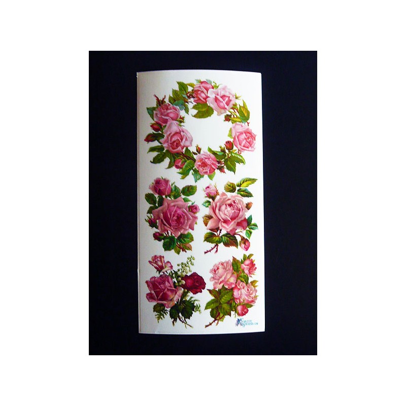 Lámina de cromos adhesivos troquelados · Rosas ·