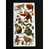 Lámina de cromos adhesivos troquelados · Monos ·
