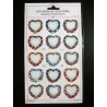 Lámina de cromos adhesivos troquelados · Corazones ·