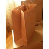 22 x 28,5 x 10 cm. 10 Bolsas grandes de papel kraft lisas y asa plana.