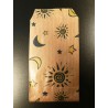 7 x 13 cm. 25 Bolsas de papel kraft estampadas con soles, lunas y estrellas. Mil usos.