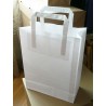 22 x 28,5 x 10 cm. 10 Bolsas grandes de papel blancas lisas y asa plana.