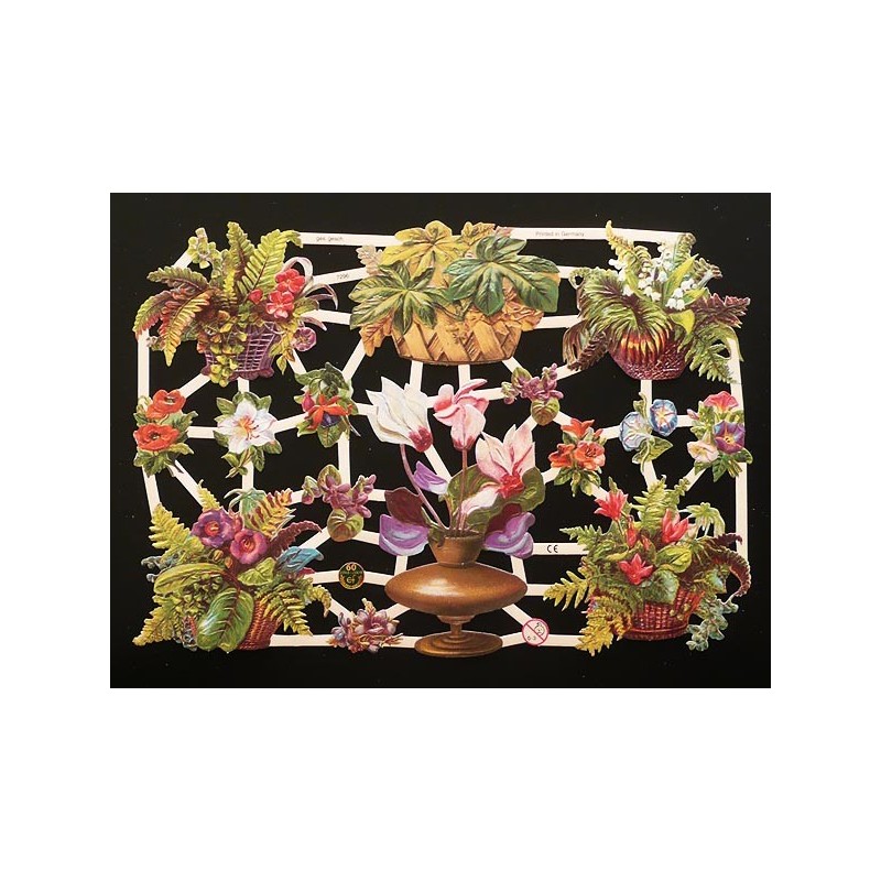 Lámina de cromos troquelados alemanes EF 7296 · Flores y Helechos ·