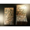 9 x 16 cm. 25 Bolsas de papel kraft estampadas espirales verdes con fuelles laterales. Mil usos.