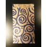 9 x 16 cm. 25 Bolsas de papel kraft estampadas espirales azules con fuelles laterales. Mil usos.
