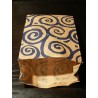 9 x 16 cm. 25 Bolsas de papel kraft estampadas espirales azules con fuelles laterales. Mil usos.
