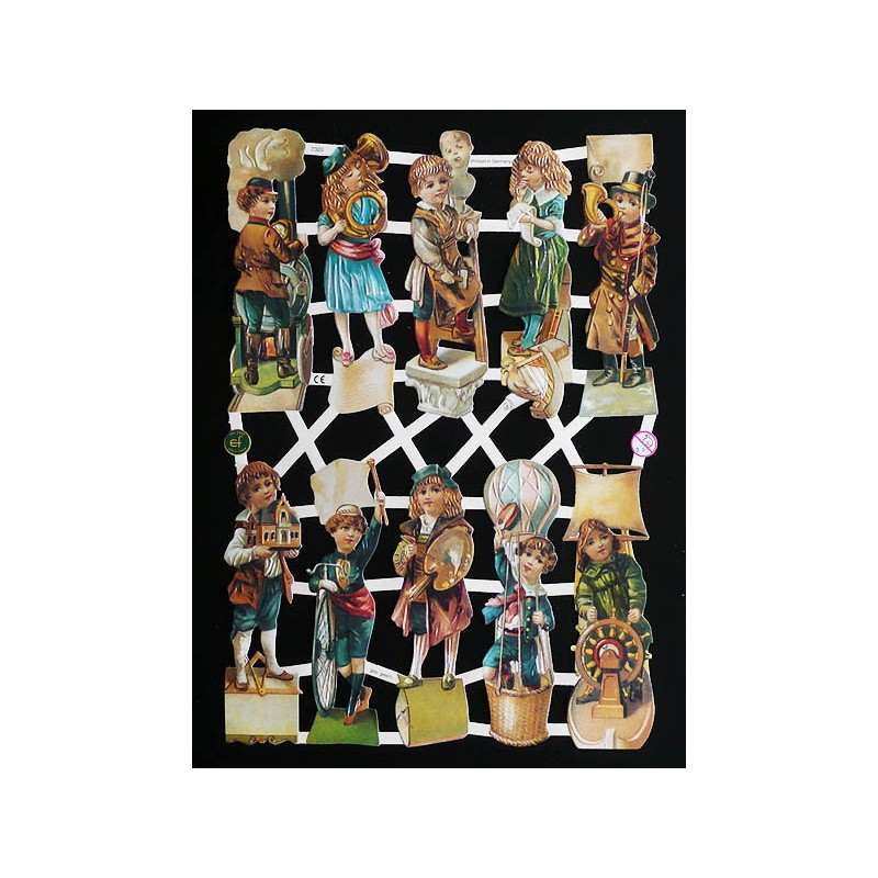 Lámina de cromos troquelados alemanes EF 7320 · Niños y Profesiones ·