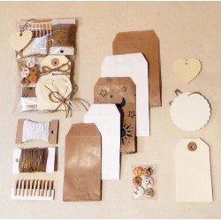 Kit de material para envolver regalos o detalles, manualidades o Scrapbooking.
