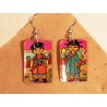 Par de PENDIENTES con CROMOS troquelados ORIGINALES. Mod. PAREJA TRAJE CHINA.