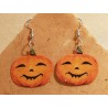 Par de PENDIENTES con CROMOS troquelados ORIGINALES. Mod. CALABAZAS HALLOWEEN Grandes.