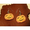 Par de PENDIENTES con CROMOS troquelados ORIGINALES. Mod. CALABAZAS HALLOWEEN Medianos.