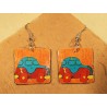 Par de PENDIENTES con CROMOS troquelados ORIGINALES. Mod. COCHES.