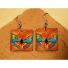 Par de PENDIENTES con CROMOS troquelados ORIGINALES. Mod. MARIPOSAS.