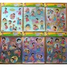 6 láminas de cromos adhesivos de los dibujos animados de Heidi.