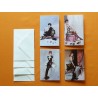 4 postales editorial mlp serie damas años 40 + 4 sobres color crema a juego.