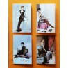 4 postales editorial mlp serie damas años 40 + 4 sobres color crema a juego.