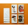 4 postales editorial mlp serie damas victorianas + 4 sobres color crema a juego.