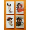 4 postales editorial mlp serie damas victorianas + 4 sobres color crema a juego.