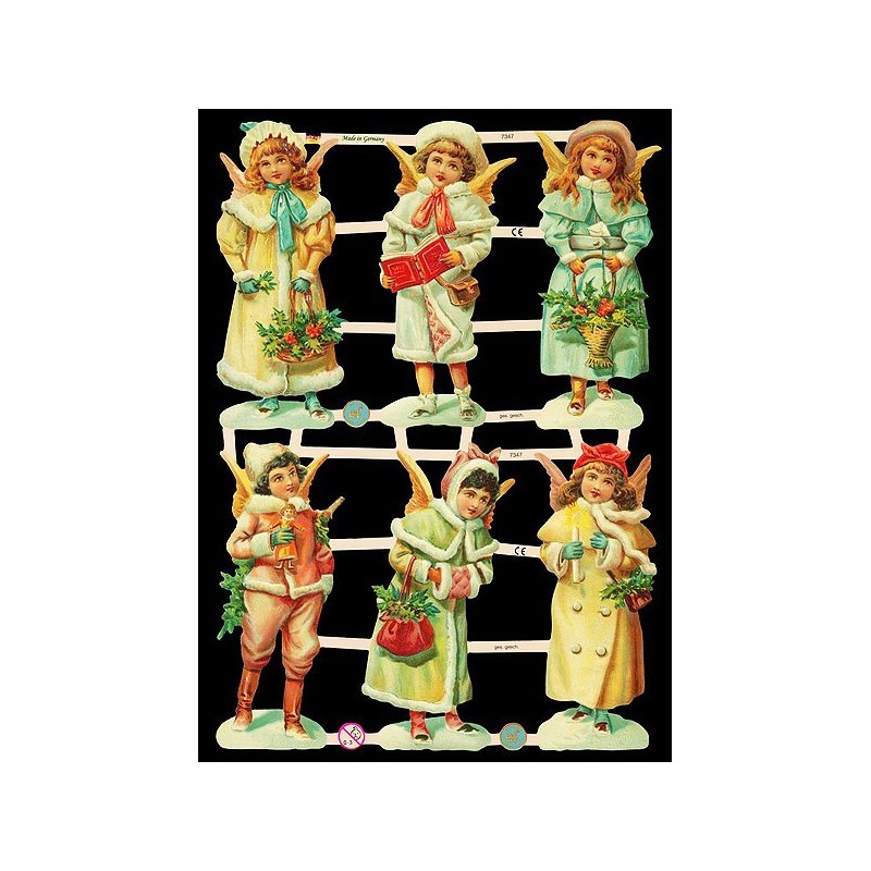 Lámina de cromos troquelados alemanes EF 7347 · Angeles ·