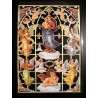 Lámina de cromos troquelados alemanes EF 7024 · María, Niño y Ángeles · Purpurina – Brillantina !