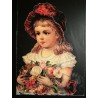 Lámina de cromos troquelados alemanes EF 7063 · Niña Victoriana · Purpurina – Brillantina !