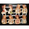 Lámina de cromos troquelados alemanes EF 7100 · Niñas Victorianas · Purpurina – Brillantina !