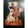 Lámina de cromos troquelados alemanes EF 7108 · Niño con Perro · Purpurina – Brillantina !