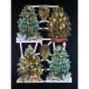 Lámina de cromos troquelados alemanes EF 7390 · Arboles de Navidad ·