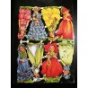 Lámina de cromos troquelados alemanes EF 7141 · Niñas con Vestidos Flor · Purpurina – Brillantina !
