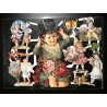 Lámina de cromos troquelados alemanes EF 7161 · Niños Victorianos · Purpurina – Brillantina !