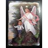 Lámina de cromos troquelados alemanes EF 7198 · Angel de la Guarda · Purpurina – Brillantina !