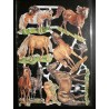 Lámina de cromos troquelados alemanes EF 7199 · Caballos · Purpurina – Brillantina !