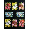 Cromos troquelados sueltos en papel grueso. EF TD ST 7143 · Flores y Mariposas ·