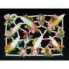 Lámina de cromos troquelados alemanes EF 7419 · Flores y Plumas ·