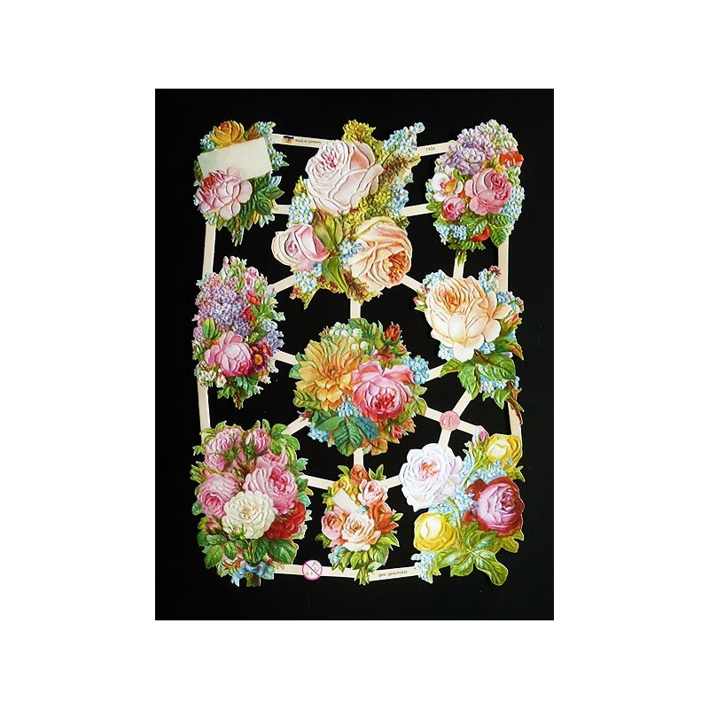 Lámina de cromos troquelados alemanes EF 7434 · Flores ·
