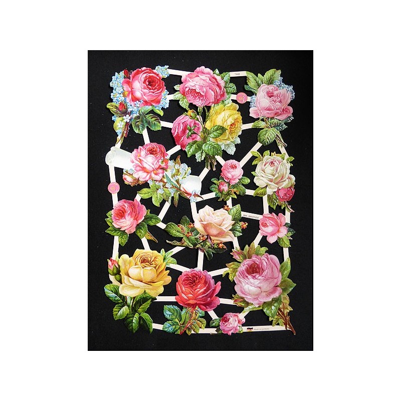 Lámina de cromos troquelados alemanes EF 7448 · Flores ·